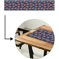 MuchoWow Tafelloper 200x40 cm - Tafelmat vinyl Disco - Blauw - Patroon - Tafeldecoratie - Tafelversiering - Keuken decoratie - Tafel versiering