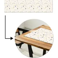 MuchoWow Tafelloper 200x50 cm - Tafelmat vinyl Terrazzo - Patroon - Kleurrijk - Festival - Tafeldecoratie - Tafelversiering - Keuken decoratie - Tafel versiering