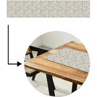 MuchoWow Tafelloper 200x40 cm - Tafelmat vinyl Steen - Vormen - Ruw - Tafeldecoratie - Tafelversiering - Keuken decoratie - Tafel versiering