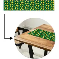 MuchoWow Tafelloper 150x30 cm - Tafelmat vinyl Donkergroen - Ananas - Bladeren - Tafeldecoratie - Tafelversiering - Keuken decoratie - Tafel versiering