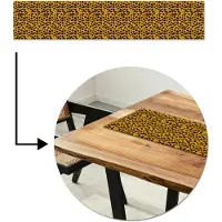 MuchoWow Tafelloper 150x30 cm - Tafelmat vinyl Vlekken - Oranje - Luipaard - Tafeldecoratie - Tafelversiering - Keuken decoratie - Tafel versiering