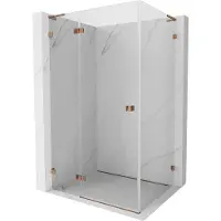 Mexen Lunar L draaideur douchecabine links 70 x 90 , transparant, roze goud - 834L-070-090-60-00-L