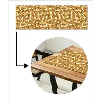 MuchoWow Tafelloper 150x50 cm - Tafelmat vinyl Kust - Zee - Schelp - Goud - Tafeldecoratie - Tafelversiering - Keuken decoratie - Tafel versiering