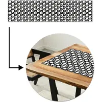 MuchoWow Tafelloper 200x50 cm - Tafelmat vinyl Zwart - Wit - Geometrisch - Patroon - Tafeldecoratie - Tafelversiering - Keuken decoratie - Tafel versiering