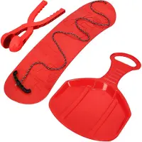 KOTARBAU Speelset: Snowboard, sneeuwballenvanger, glijbaan voor kinderen. Speelset voor in de sneeuw. Glijbaan, snowboard, sneeuwbalmachine. Rood