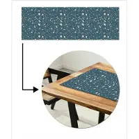 MuchoWow Tafelloper 150x50 cm - Tafelmat vinyl Terrazzo - Patroon - Kleurrijk - Diep blauw - Tafeldecoratie - Tafelversiering - Keuken decoratie - Tafel versiering
