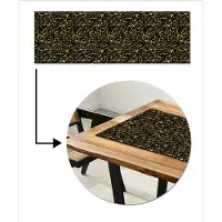 MuchoWow Tafelloper 150x50 cm - Tafelmat vinyl Spat - Waterverf - Geel - Zwart - Tafeldecoratie - Tafelversiering - Keuken decoratie - Tafel versiering
