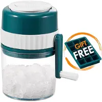 Aura IJscrusher - met IJsschep - Professionele Ice Crusher - 3 RVS Messen - IJsvergruizer Handmatig - Groen - 19cm x 13cm x 20cm