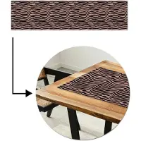 MuchoWow Tafelloper 200x50 cm - Tafelmat vinyl Strepen - Roze - Bruin - Tafeldecoratie - Tafelversiering - Keuken decoratie - Tafel versiering