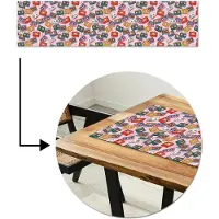 MuchoWow Tafelloper 200x50 cm - Tafelmat vinyl Cassette - Patroon - Roze - Tafeldecoratie - Tafelversiering - Keuken decoratie - Tafel versiering