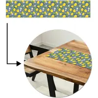 MuchoWow Tafelloper 150x30 cm - Tafelmat vinyl Patroon - Citroen - Illustratie - Tafeldecoratie - Tafelversiering - Keuken decoratie - Tafel versiering