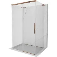 Mexen Rox-3S L 3-zijdige schuifdouchecabine 140 x 80 , transparant, roze goud - 8C2L-140-080-60-00-3S