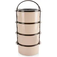Orion Plastic lunchtrommel met 4 lagen, 4 x 1,5 liter