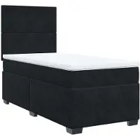 vidaXL Boxspring met matras fluweel zwart 90x190 cm
