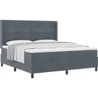 vidaXL Boxspring bed met hoofdeinde Donkergrijs 180 x 200 cm Fluweel