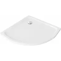 Mexen Flat douchebak halfcirkel slank 100 x 100 , wit, sifon chroom - 41101010
