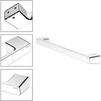 Keuco ROSE Badlakenhouder om vast te lijmen of te boren, made in Germany, van metaal, hoogglans chroom, 60 cm breed, lijmset inbegrepen, handdoekhouder voor badkamer of sauna, wandmontage