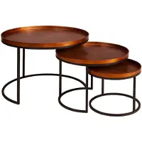 Starfurn Salontafel Clive | 70 cm | Set van 3 (Koper, 70x70x50 diameter: 70cm)