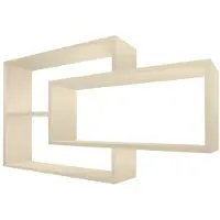 TRAUMMÖBEL Coemo wandplank 'Karo' Beige boekenplank hout | MDF 4 vakken hangplank Zwevende plank voor woonkamer, slaapkamer en keuken