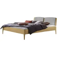 Hasena Lounge Pistoia bedframe massief hout gestoffeerd hoofdbord