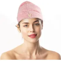 Intirilife handdoek voor alle haartypes in roze - comfortabele en zachte haartulband voor praktische
