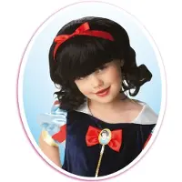 Disney Sneeuwwitje Pruik met Rode Strik – Kinder Verkleed Accessoire – Officieel Disney Princess – One Size – Rubie's