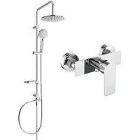 Mexen Carl Opbouw Douche Set met Regendouche en Douchekraan Alfa, Chroom - 745740240-00