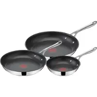 Tefal E304S344 Jamie Oliver Set x 3 Koekenpan, 20-24-28 cm, Roestvrij staal