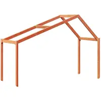 vidaXL Kinderbedhuisje 203x95,5x142 cm massief grenenhout wasbruin