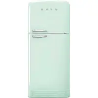 Smeg Koelkast Retro Vrijstaande ijskast Koelkast, Jaren 50, Dubbeldeurs, Vrijstaand , Positie scharnier: Rechts, Watergroen