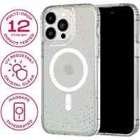 Tech21 Evo Sparkle Apple iPhone 14 Pro Max Back Cover met MagSafe Transparant met Stippen