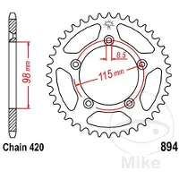 JT Sprockets 420 Jtr894.48 Steel Achtertandwiel