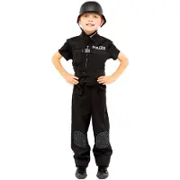 Amscan kinderkostuum politie polyester zwart 4-6 jaar