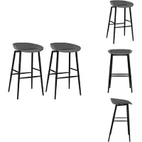 vidaXL Barstoel - Barstoelen - Barkruk - Barkrukken - Barstoelen 2 st grijs