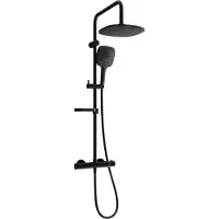 Mexen KX17 opbouw doucheset met regendouche en thermostatische kraan, zwart - 771501791-70