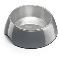 Lionto hondenvoerbak, RVS inzet, antislip & melamine behuizing 940 ml grijs