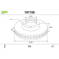Valeo 197158 Remschijf