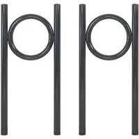 Baumarktplus 2x Fietsenrek 115 x 52 cm gepoedercoat staal Ø 60 mm voor plaatsing in beton Parker antraciet type O