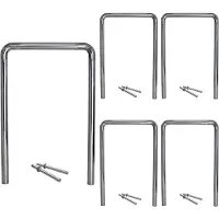 Baumarktplus 5 x Fietsenrek 118 x 78 cm roestvrij staal Ø 60 mm type U Beton in Fietsenrek Parker type U