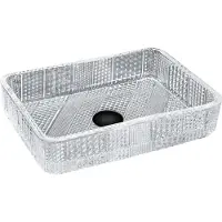 Mexen Akra glazen opbouw waskom 46 x 33 cm, transparant - 24024600