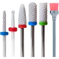 FOOCCA Keramische Nagelfrees Bitjes - Elektrische Nagelvijl Opzetstukjes - Keramiek Nagel Bitjes - Ceramic Bits – Manicure en Pedicure – Universeel Formaat Nagel Bitjes - Set 6 stuks - Nagel Frees