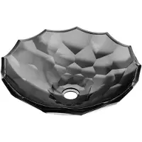 Mexen Inga glazen opbouw wastafel 44 x 44 cm, zwart - 24074470