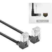 ACT UFTP CAT6a slimline netwerkkabel | haaks (boven) / haaks (boven) | LSZH | zwart | 0,50 meter