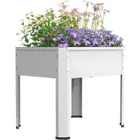 VCM Metall Hochbeet 50x40x45 cm, stehender Pflanzkasten für Balkon Terrasse Garten, Blumenkasten auf Beinen, Balora M