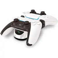 Steelplay Oplaadstandaard (PS5), Accessoires voor spelcomputers, Wit, Zwart