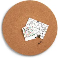Zeller Present prikbord/wandbord rond - incl. punaises - 44 cm - kurk