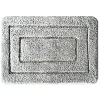 Karat Badmat Atlantis - Rechthoekig - Anti-Slip Achterkant - Modern Badkamermat - Zilvergrijs - 60 x 100 cm