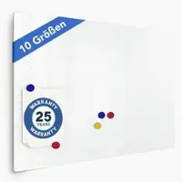 Master of Boards Glasbord - Magnetisch & Beschrijfbaar - Wandbord - Schrijfbord - Prikbord - Memobord voor Keuken - Wit - 60 x 90 cm
