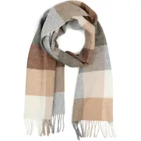 Profuomo Sjaal Wol Ruiten Bruin Grijs Beige -