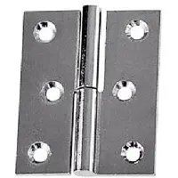 PLASTIMO Brass Chromed Right Hinge 2 Units Zilver 60 x 40 mm